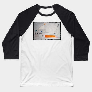 Expressive automatism abstract in grays and orange Baseball T-Shirt